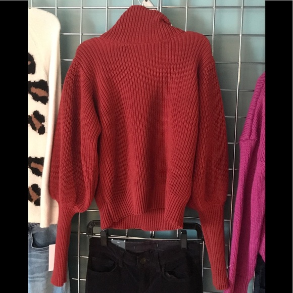 Cute Callahan dark red cowl neck sweater - Picture 6 of 7